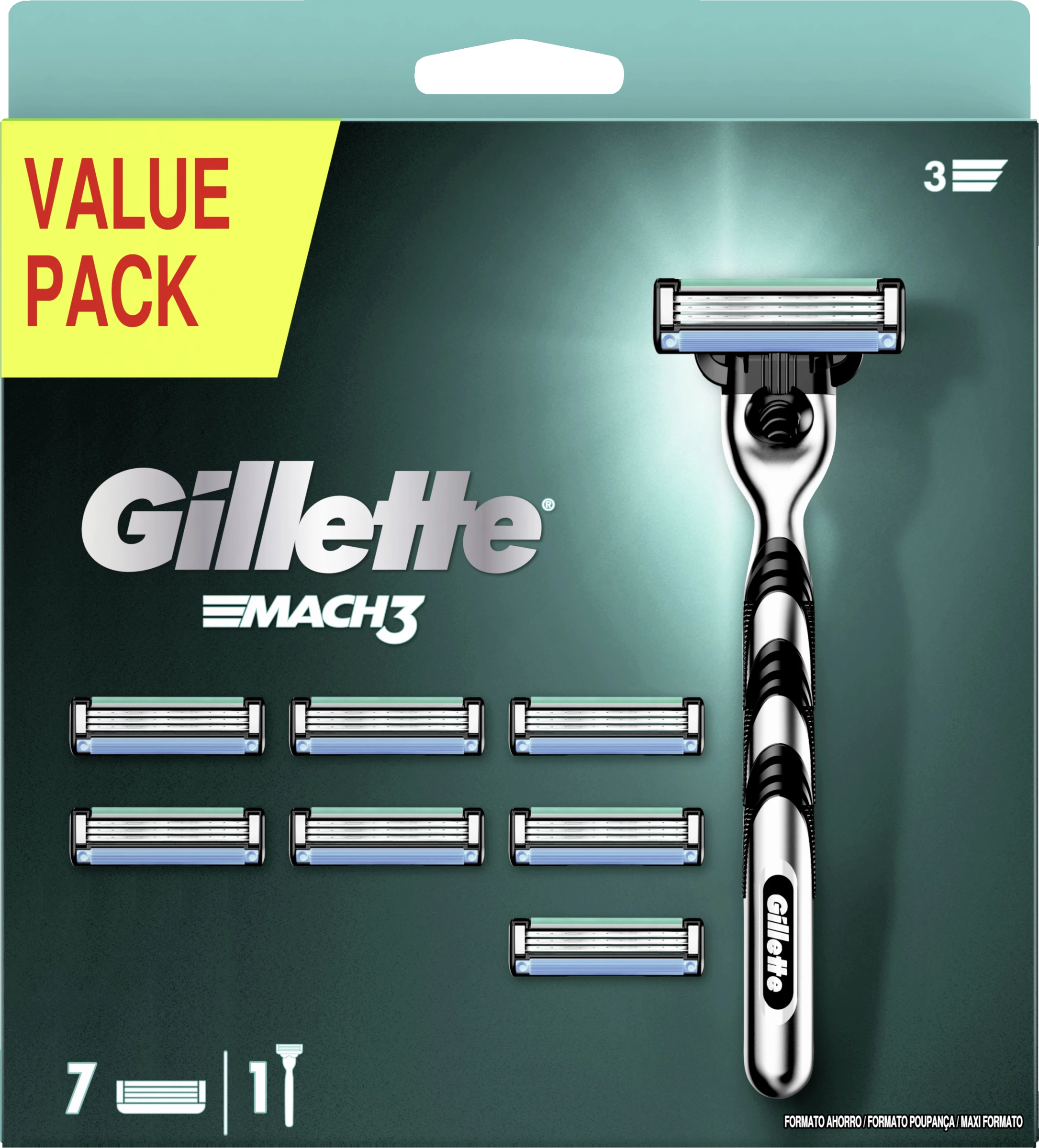 Gillette® Mach3 Rasierer Mit 7 Klingen 1 Gillette® Mach3 Rasierer Mit 7 Klingen