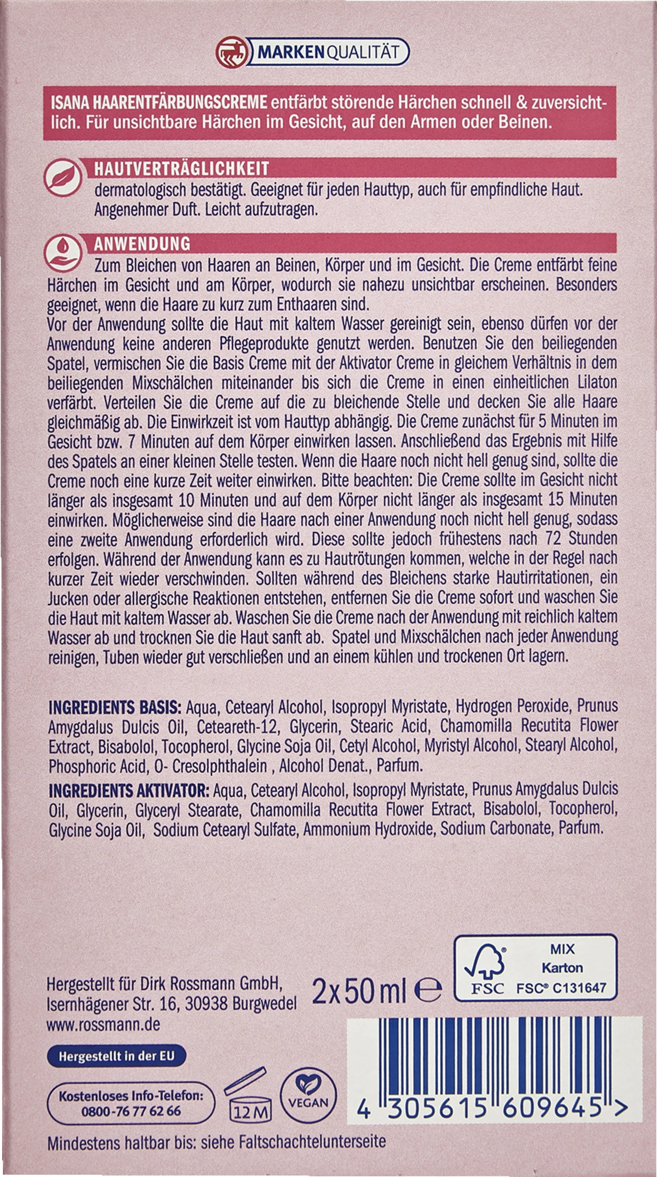 ISANA Haarentfärbungscreme 3 ISANA Haarentfärbungscreme – Bild 3