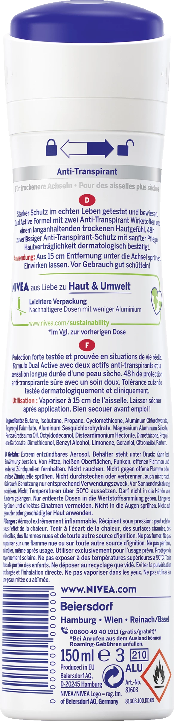NIVEA Anti-Transpirant Spray Dry Comfort 2 NIVEA Anti-Transpirant Spray Dry Comfort – Bild 2