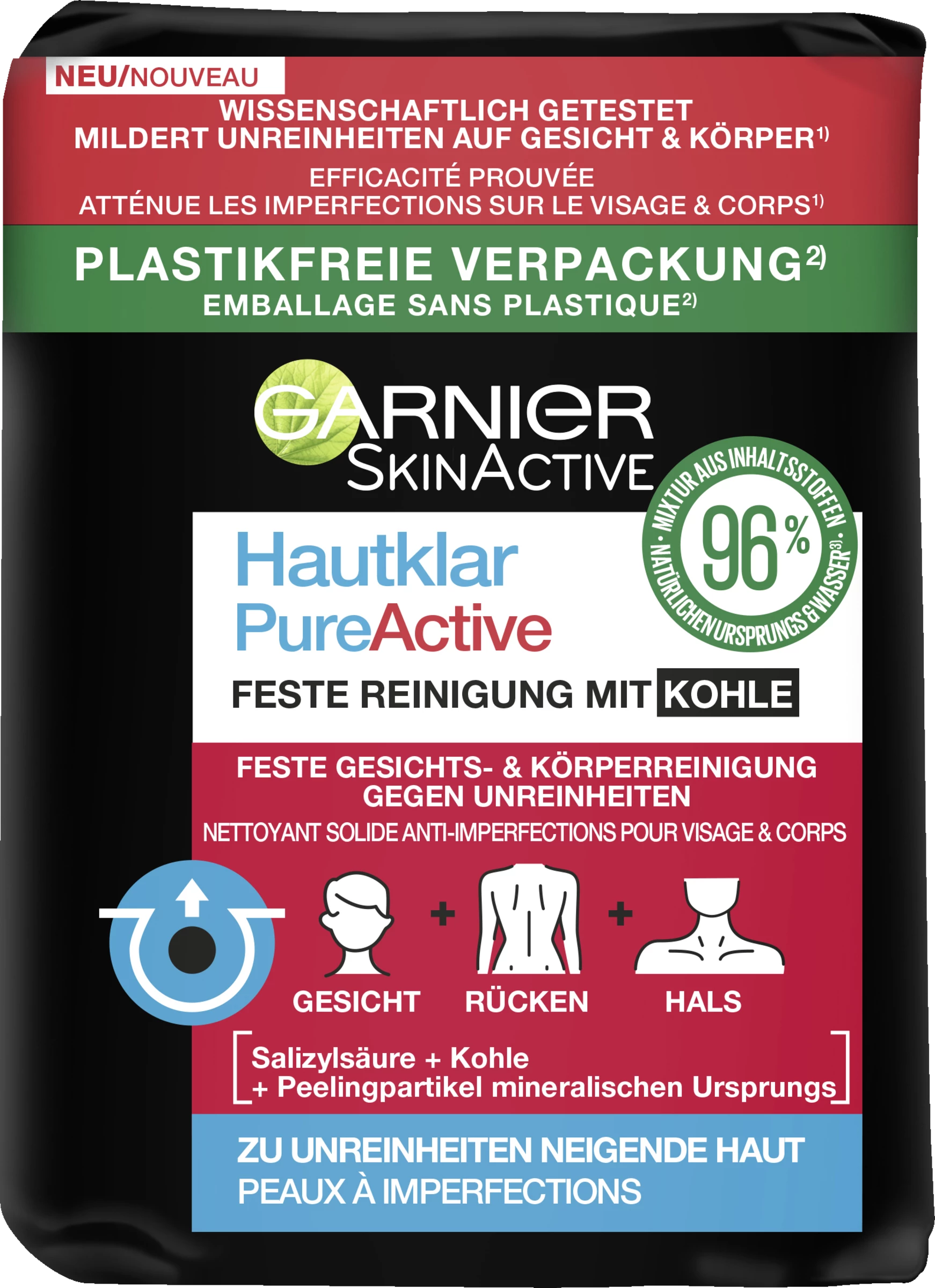 Garnier SkinActive Hautklar Pure Active Feste Reinigung Mit Kohle 1 Garnier SkinActive Hautklar Pure Active Feste Reinigung Mit Kohle