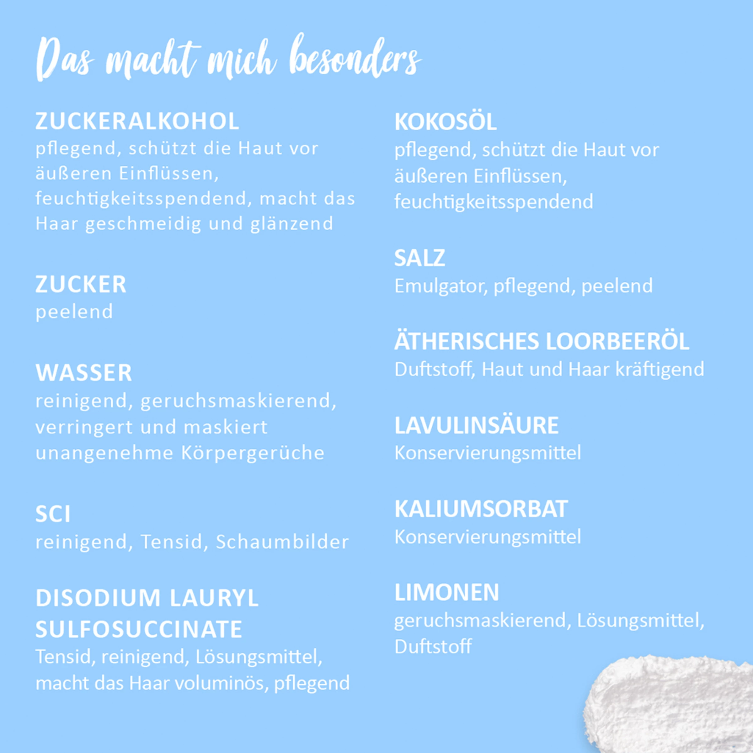 Puremetics 3in1 Dusch-Fluff Cotton Mit Zuckerpeeling 3 Puremetics 3in1 Dusch-Fluff Cotton Mit Zuckerpeeling – Bild 3