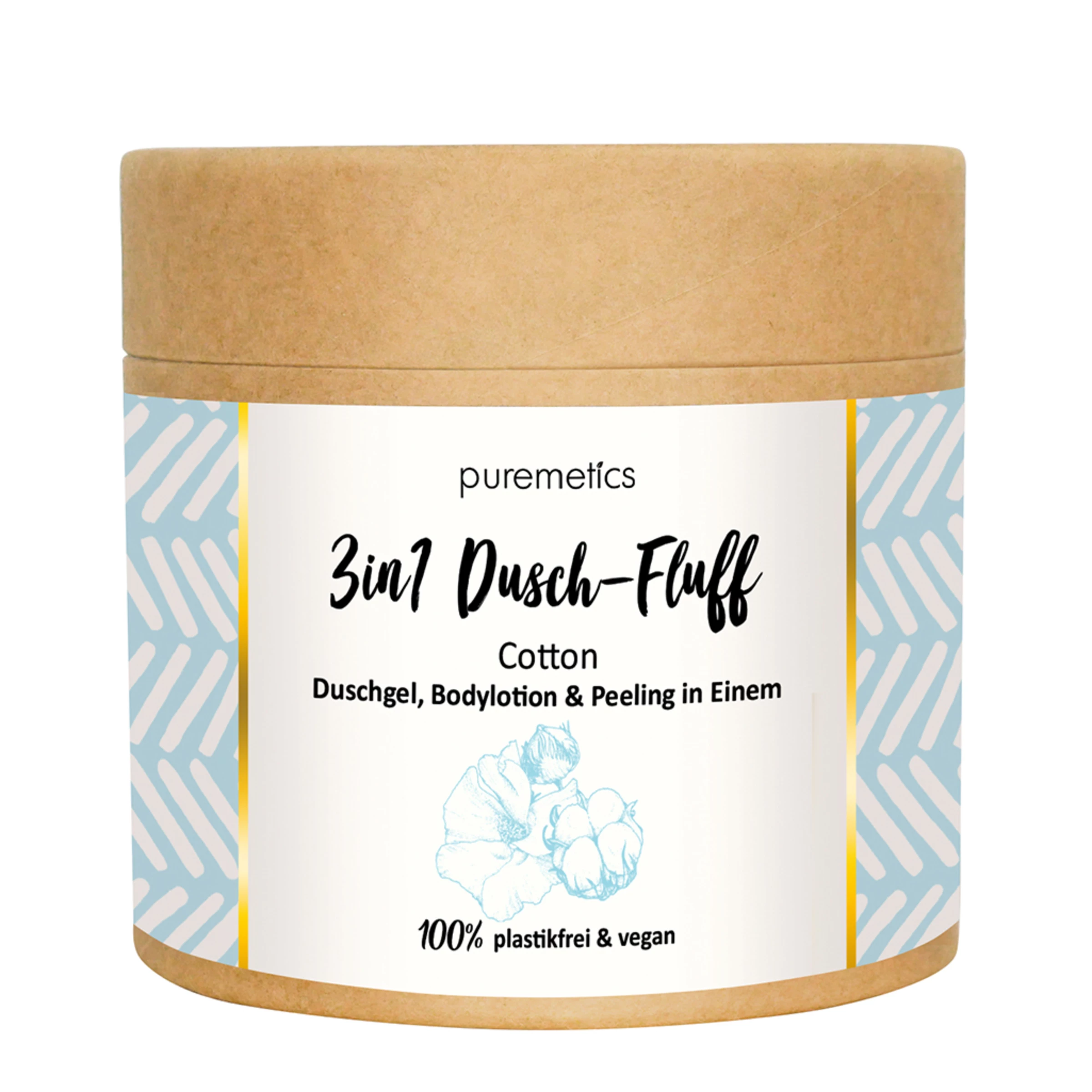 Puremetics 3in1 Dusch-Fluff Cotton Mit Zuckerpeeling 1 Puremetics 3in1 Dusch-Fluff Cotton Mit Zuckerpeeling