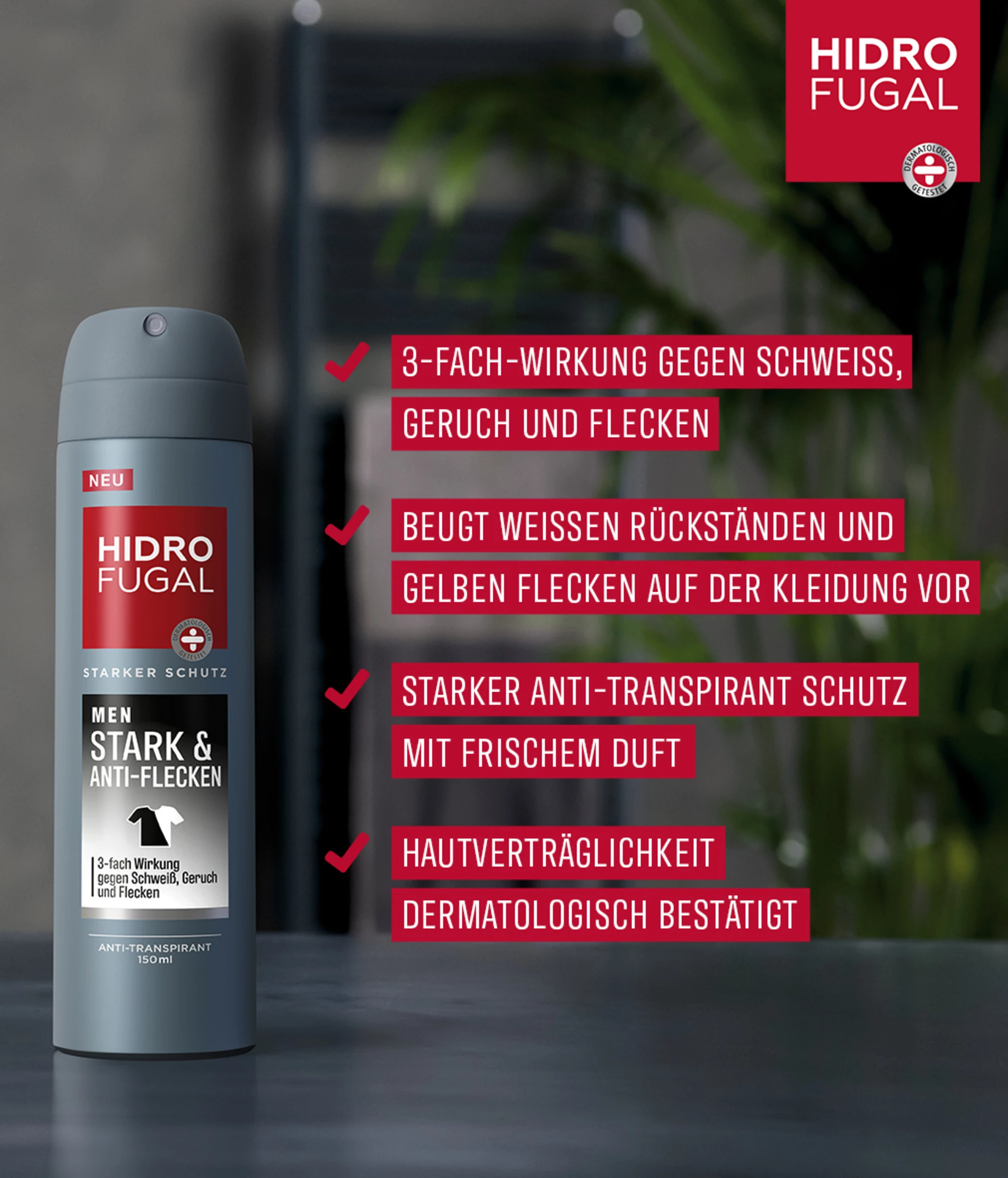 Hidrofugal Men Stark & Anti-Flecken Anti-Transpirant Spray 4 Hidrofugal Men Stark & Anti-Flecken Anti-Transpirant Spray – Bild 4