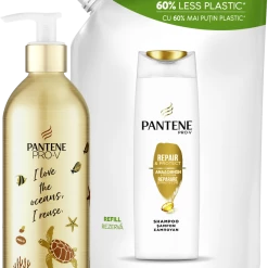 Pantene Pro-V Haarshampoo Alu-Spender/Nachfüllpack Set