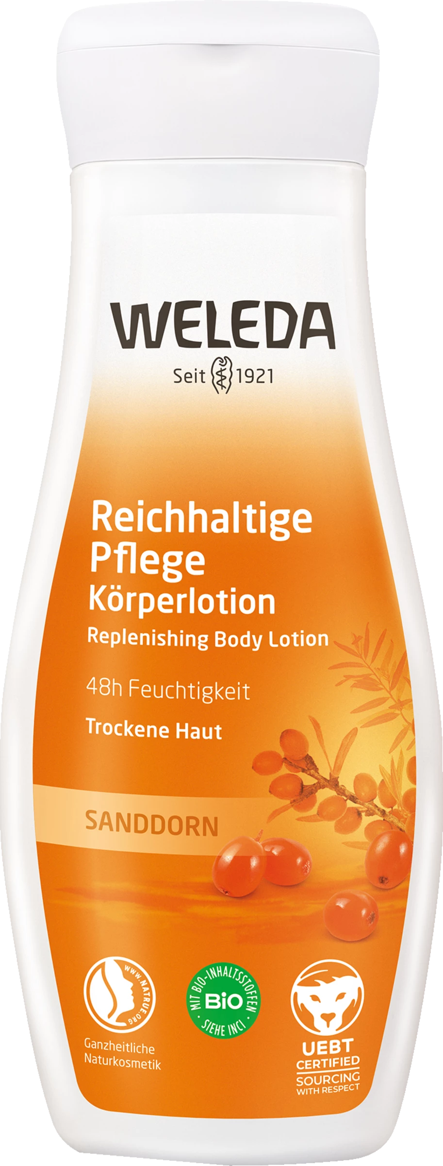 Weleda Reichhaltige Pflege Körperlotion Sanddorn 1 Weleda Reichhaltige Pflege Körperlotion Sanddorn