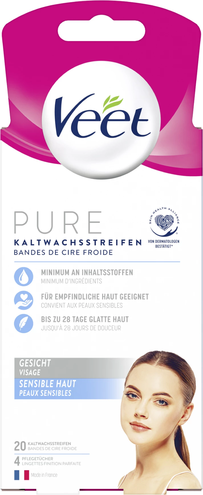 Veet Pure Kaltwachsstreifen Gesicht Sensible Haut 1 Veet Pure Kaltwachsstreifen Gesicht Sensible Haut