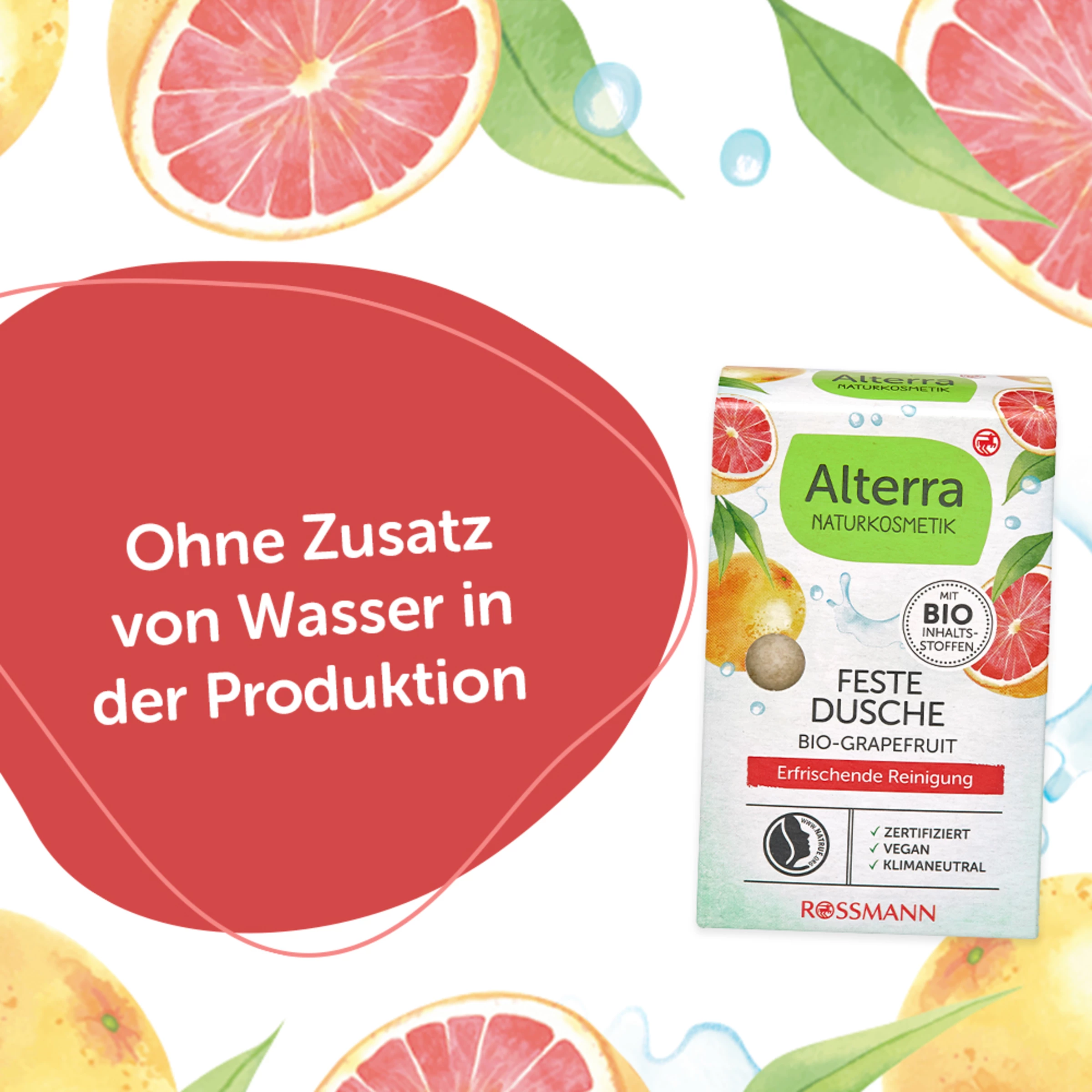 Alterra NATURKOSMETIK Feste Dusche Bio-Grapefruit & Bio-Mandelöl 2 Alterra NATURKOSMETIK Feste Dusche Bio-Grapefruit & Bio-Mandelöl – Bild 2