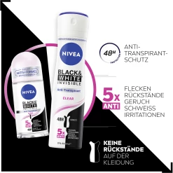 NIVEA Anti-Transpirant Spray Invisible Black & White Clear 13 NIVEA Anti-Transpirant Spray Invisible Black & White Clear -Satin Naturel shop MAM 8419290 SHOP IMAGE 1.4