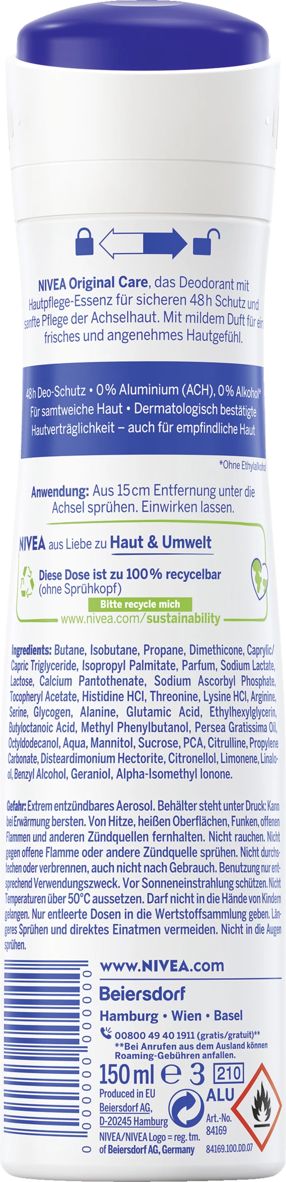 NIVEA Deodorant Spray Original Care 2 NIVEA Deodorant Spray Original Care – Bild 2