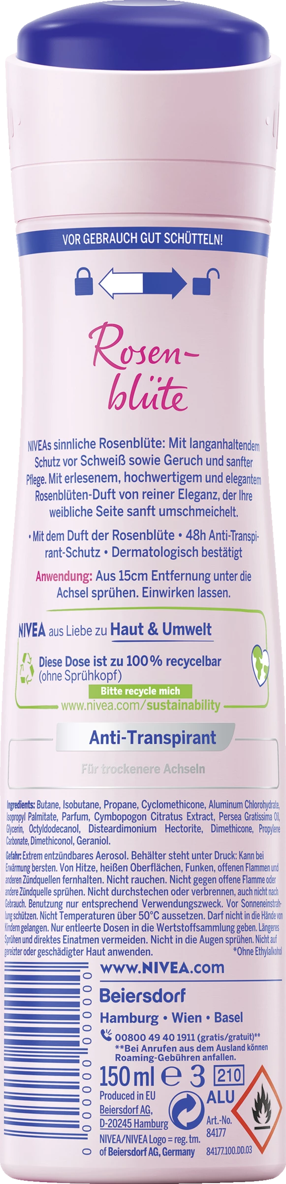 NIVEA Anti-Transpirant Spray Rosenblüte 2 NIVEA Anti-Transpirant Spray Rosenblüte – Bild 2