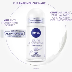 NIVEA Anti-Transpirant Roll-on Pure & Sensitive 8 NIVEA Anti-Transpirant Roll-on Pure & Sensitive -Satin Naturel shop MAM 8419551 SHOP IMAGE 1.4