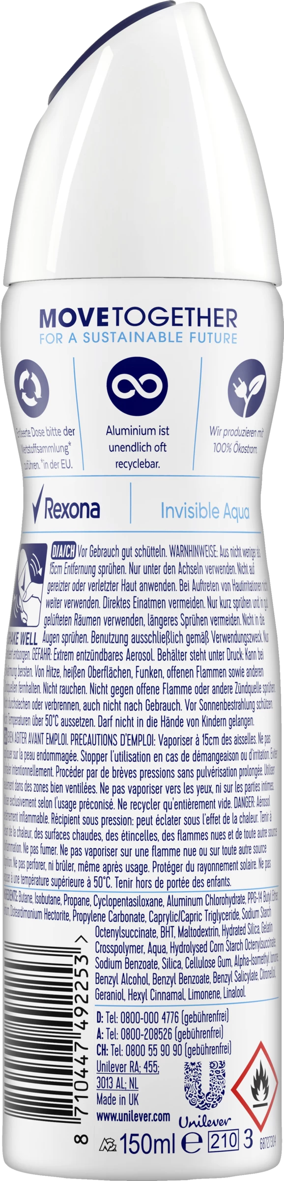 Rexona Anti-Transpirant Deo Spray Invisible Aqua 2 Rexona Anti-Transpirant Deo Spray Invisible Aqua – Bild 2