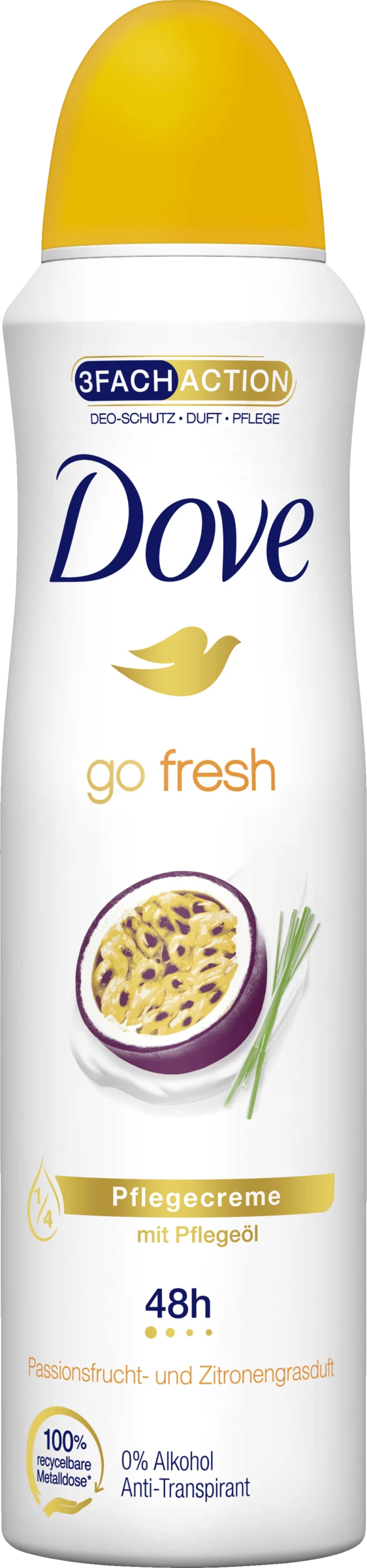 DOVE Go Fresh Deo Spray Passionsfrucht- Und Zitronengrasduft 1 DOVE Go Fresh Deo Spray Passionsfrucht- Und Zitronengrasduft