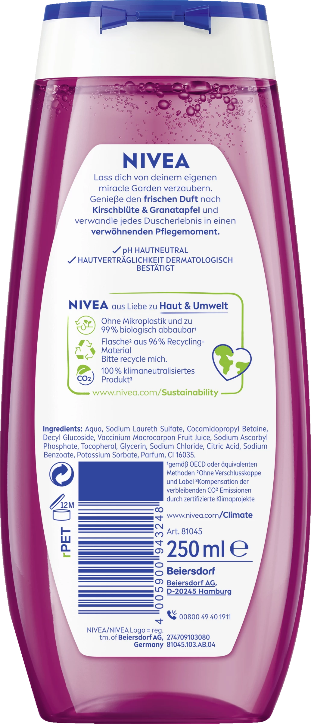 NIVEA Pflegedusche Miracle GARDEN Kirschblüte & Granatapfel Duft 2 NIVEA Pflegedusche Miracle GARDEN Kirschblüte & Granatapfel Duft – Bild 2