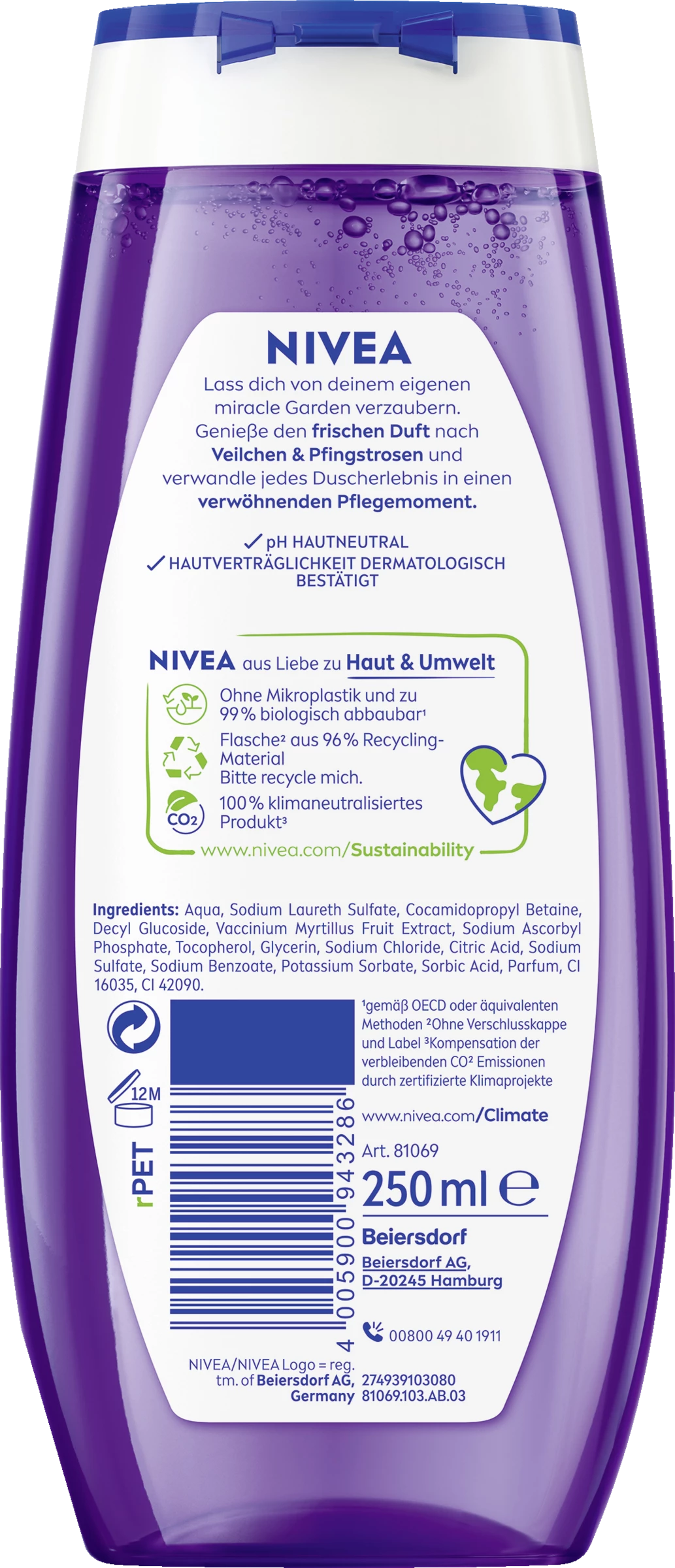 NIVEA Pflegedusche Miracle GARDEN V Eilchen & Pfingstrosen Duft 2 NIVEA Pflegedusche Miracle GARDEN V Eilchen & Pfingstrosen Duft – Bild 2
