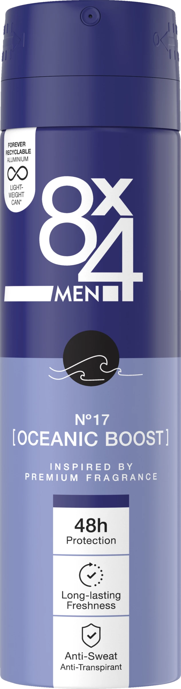 8x4 MEN Anti-Transpirant Spray N°17 Oceanic Boost 1 8x4 MEN Anti-Transpirant Spray N°17 Oceanic Boost