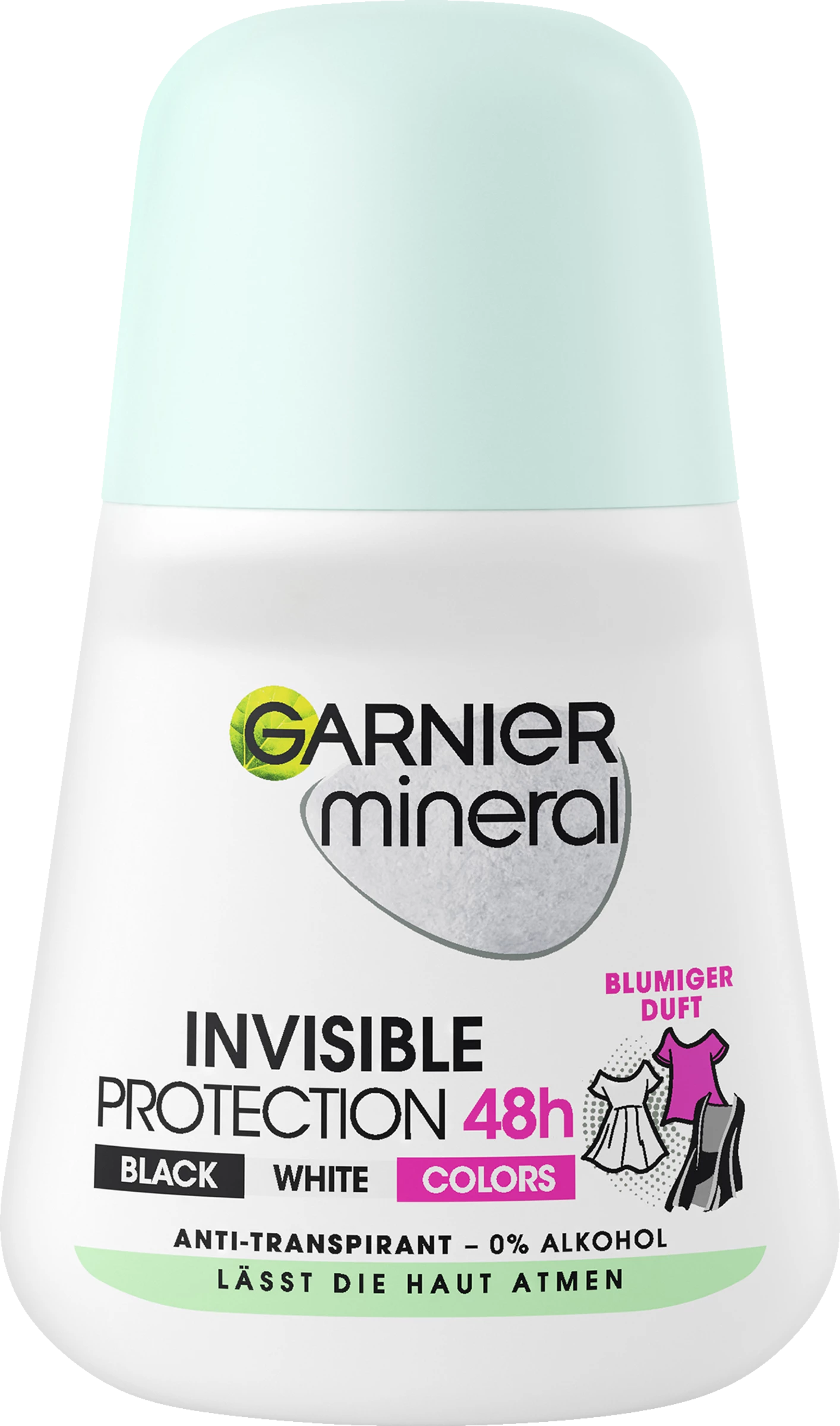 Garnier Mineral Invisible Black, White & Colors Roll-on Anti-Transpirant