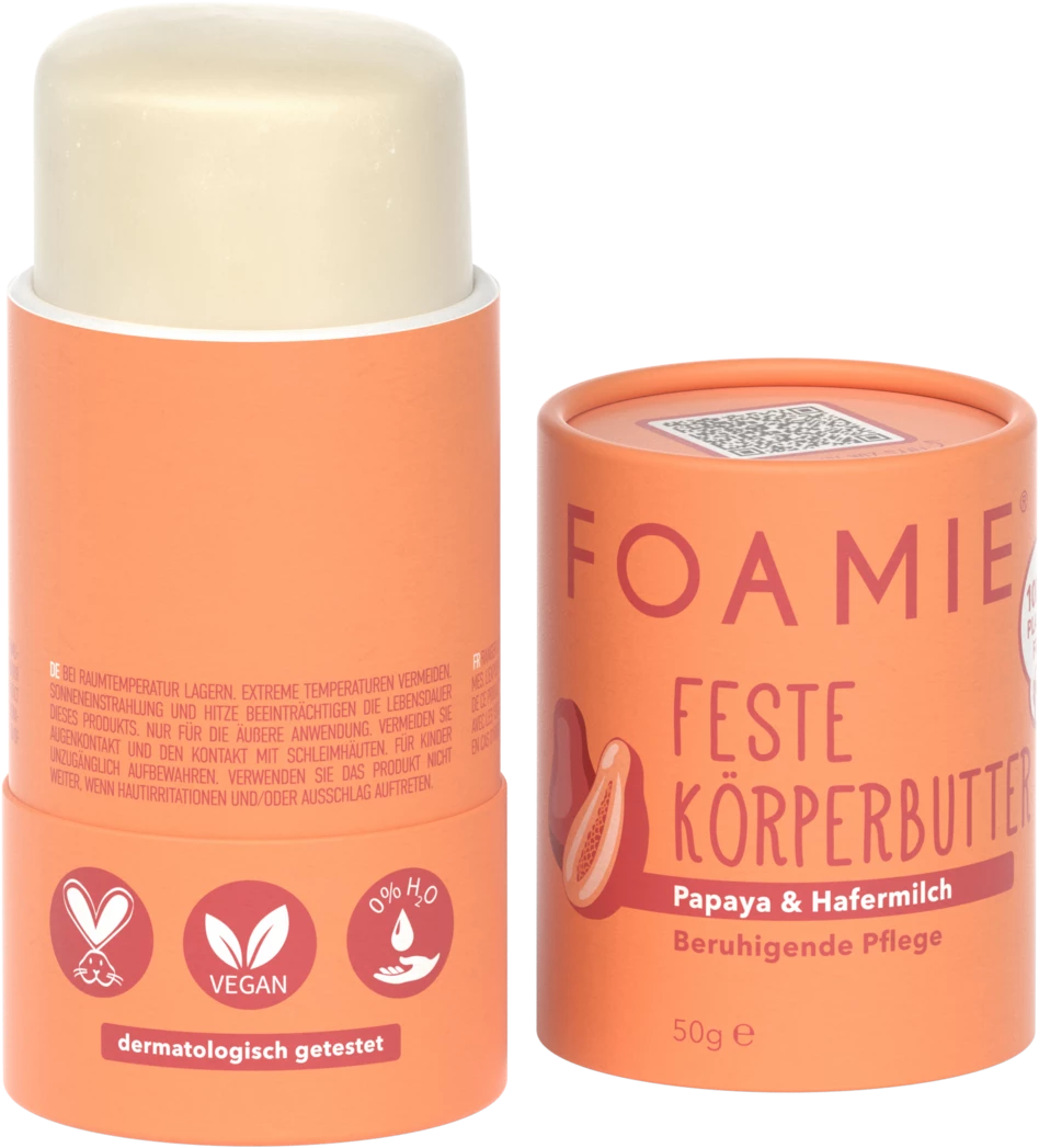 Foamie Feste Körperbutter Papaya & Hafermilch 3 Foamie Feste Körperbutter Papaya & Hafermilch – Bild 3