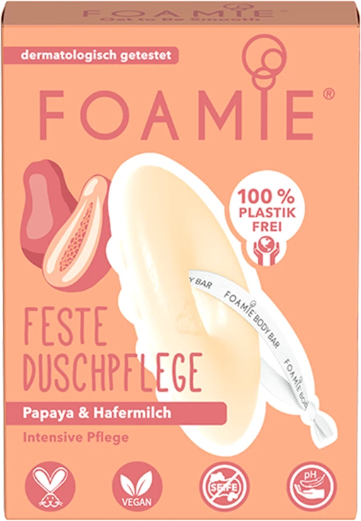 Foamie Feste Duschpflege Papaya & Hafermilch 1 Foamie Feste Duschpflege Papaya & Hafermilch
