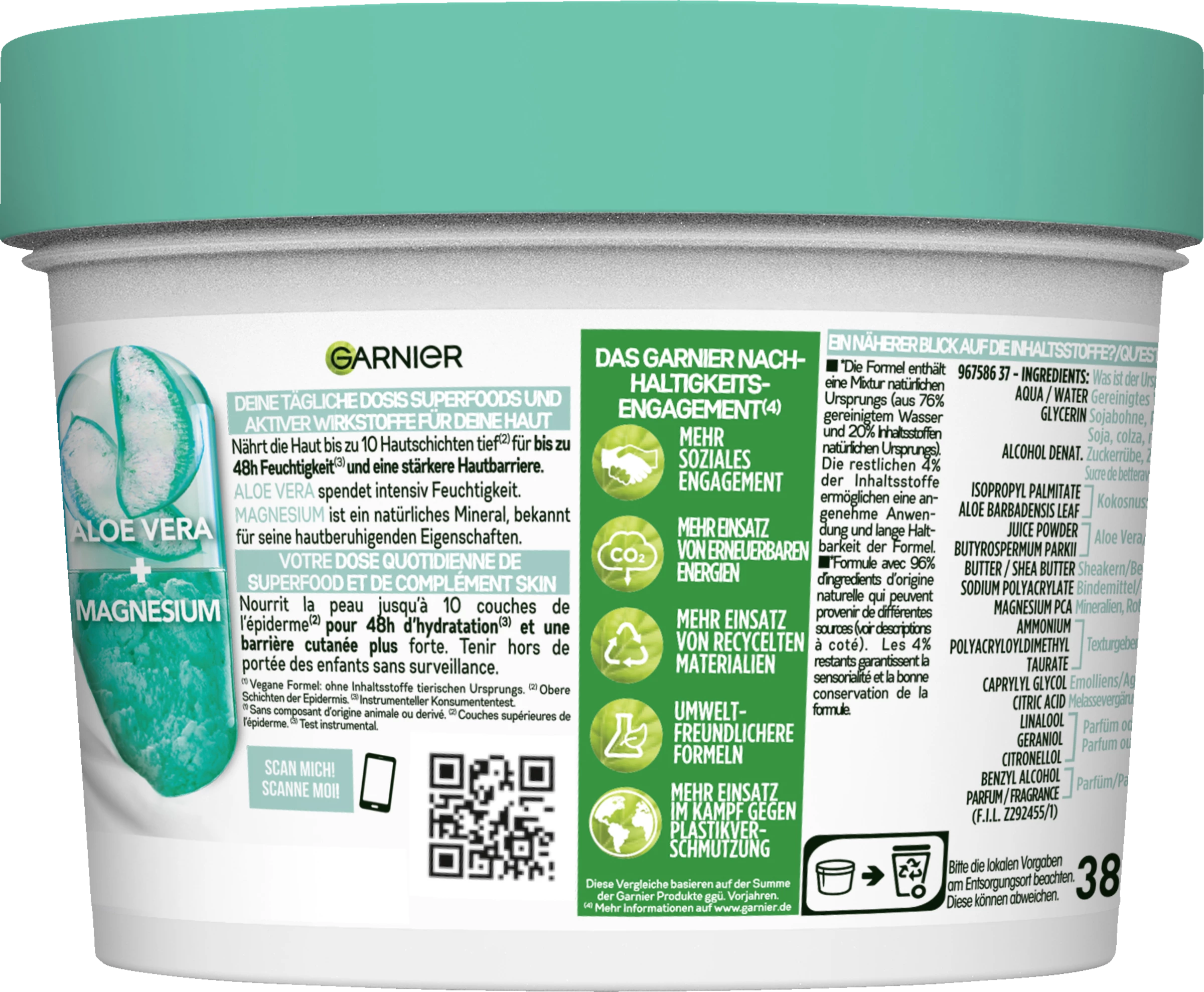 Garnier Body Superfood Körperpflege 48 H Beruhigende Creme 2 Garnier Body Superfood Körperpflege 48 H Beruhigende Creme – Bild 2