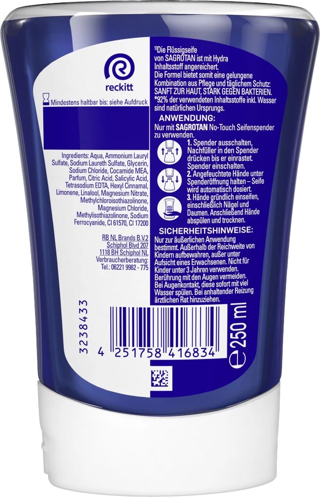 Sagrotan No-Touch Nachfüller Flüssige Hygieneseife Eis Rose 2 Sagrotan No-Touch Nachfüller Flüssige Hygieneseife Eis Rose – Bild 2