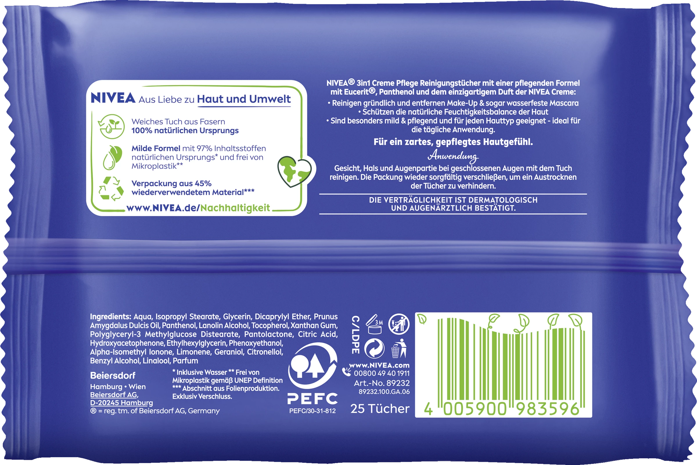 NIVEA 3in1 Creme Pflege Reinigungstücher 2 NIVEA 3in1 Creme Pflege Reinigungstücher – Bild 2