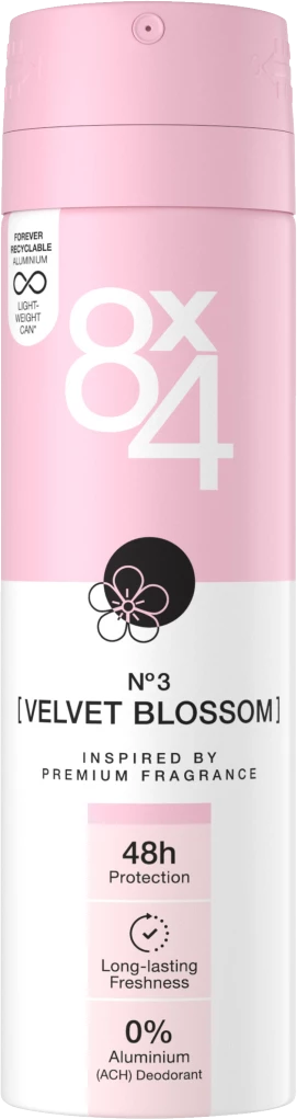 8x4 Deodorant Spray N°3 Velvet Blossom 1 8x4 Deodorant Spray N°3 Velvet Blossom
