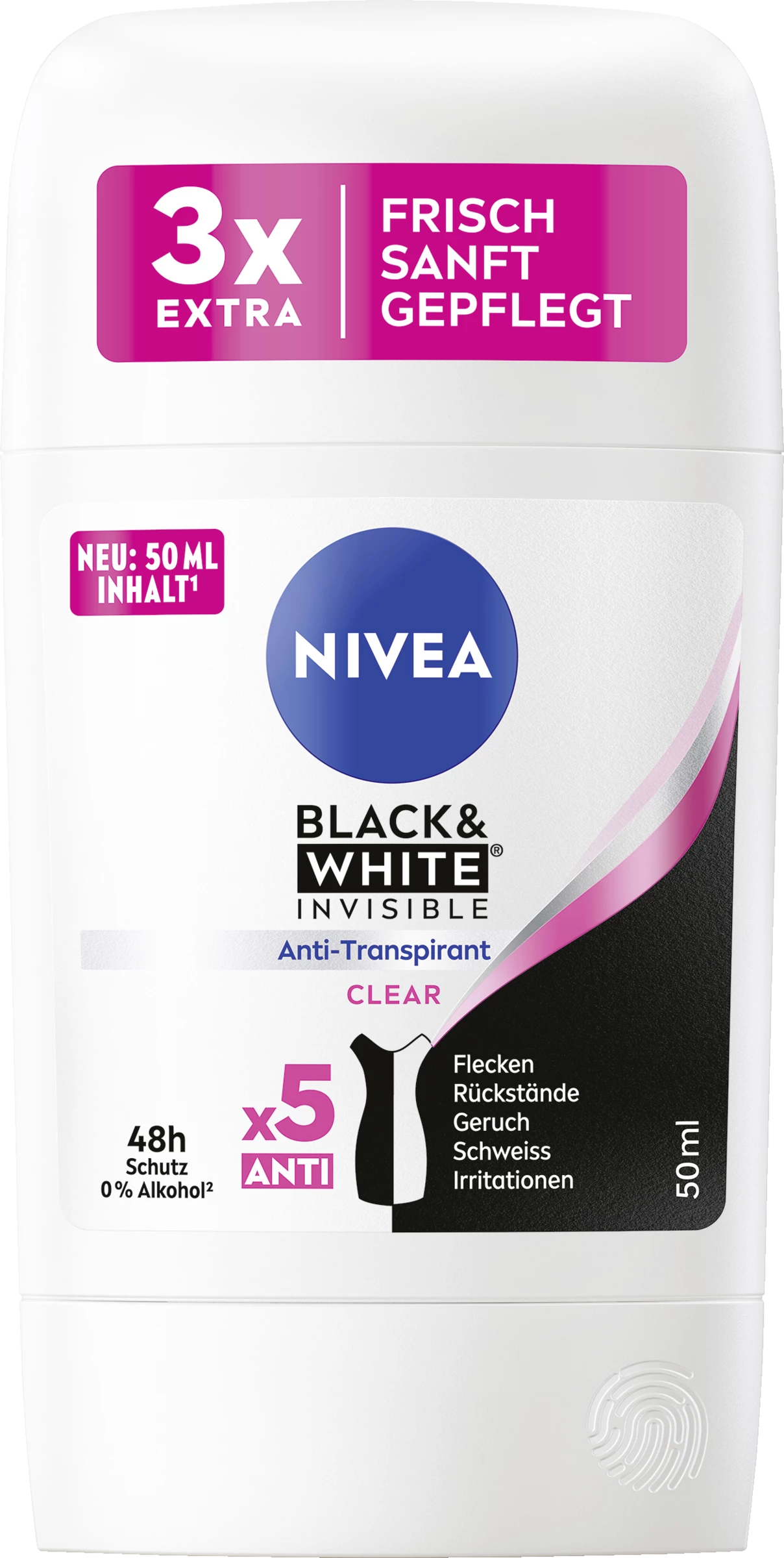 NIVEA Deo Stick Black And White Invisible Clear 1 NIVEA Deo Stick Black And White Invisible Clear